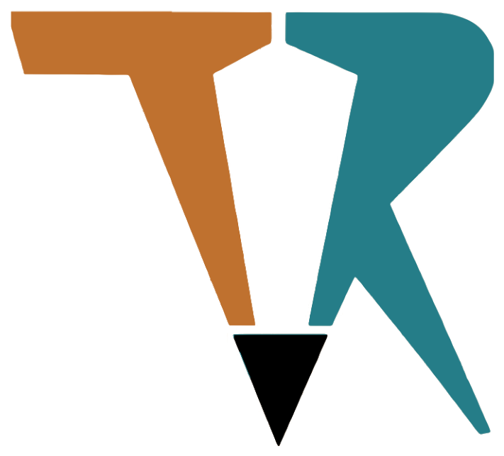 The Tapered Room icon — T/R mark in brand-correct gold and teal, transparent background